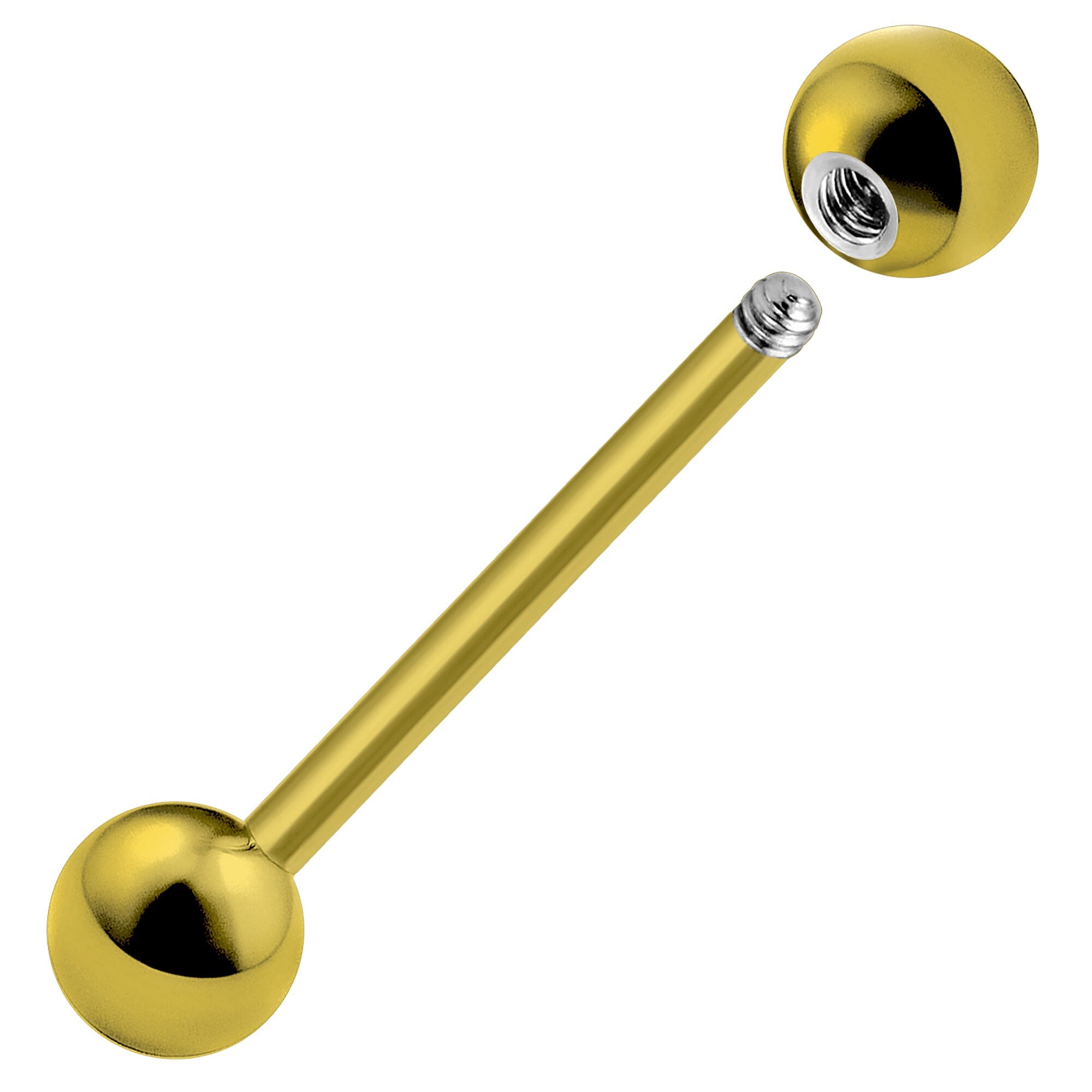 Titanium Tongue Bar, Barbell Stud Piercing - 20g 18g 16g 14g Externally Threaded - Body Piercing Also for Nose Bridge, Nipple Bar
