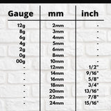 Double Flare Stone Ear Plugs Stretching Gauges, Expander, Big Gauges - 1 Pair (2pcs) - Size 8G 6G 4G 2G 1G 0G 00G
