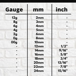 Acrylic Double Flared Gauge Saddle Ear Plugs - Stretching Kit, Ear Expender, Tunnel Gauges Size 8G 6G 4G 2G 0G 00G