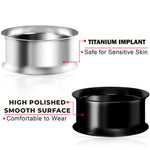 Titanium Steel Double Flare Threaded Plugs Earring - Ear gauges, Ear Stretching Kit - 8g 6g 4g 2g 0g 00g - Steel, Black, Gold & Rose Gold