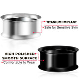 Titanium Steel Double Flare Threaded Plugs Earring - Ear gauges, Ear Stretching Kit - 8g 6g 4g 2g 0g 00g - Steel, Black, Gold & Rose Gold