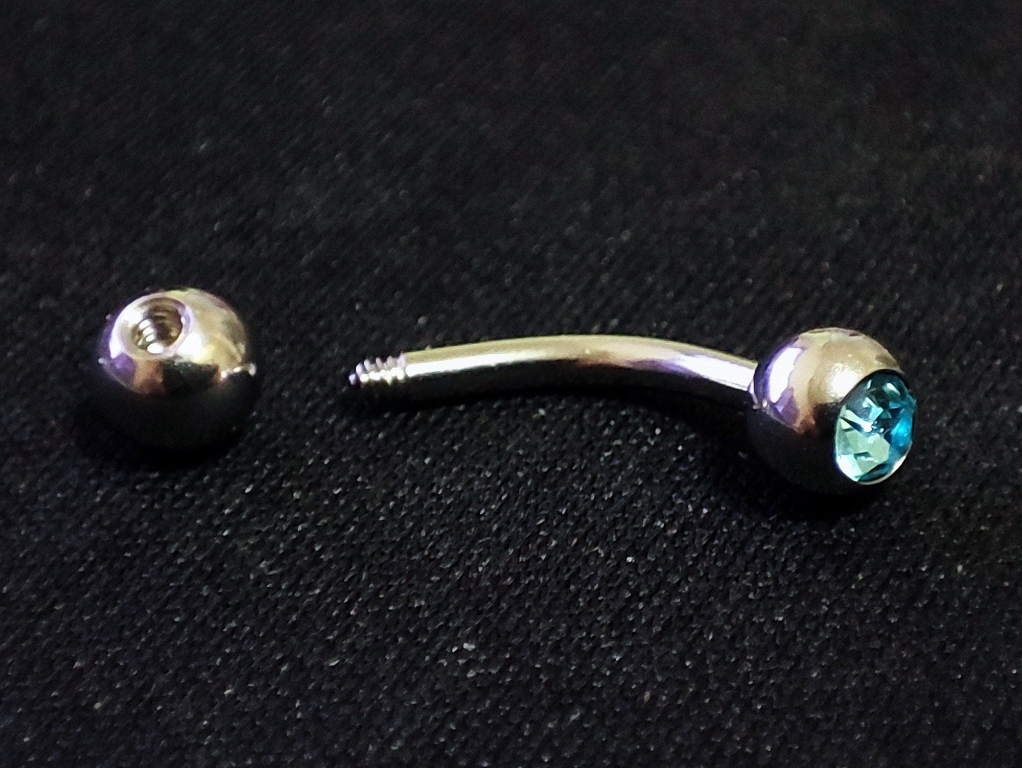 Cliterous jewelry, VCH piercing jewelry - Titanium Curved Barbell with Gem CZ Crystals - Genital Piercing cliterous stimulator