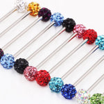 Titanium Nipple Barbell with Disco Ball Crystal, Nipple Jewelry Studs 16g 14g Nipple Piercing - Externally Threaded