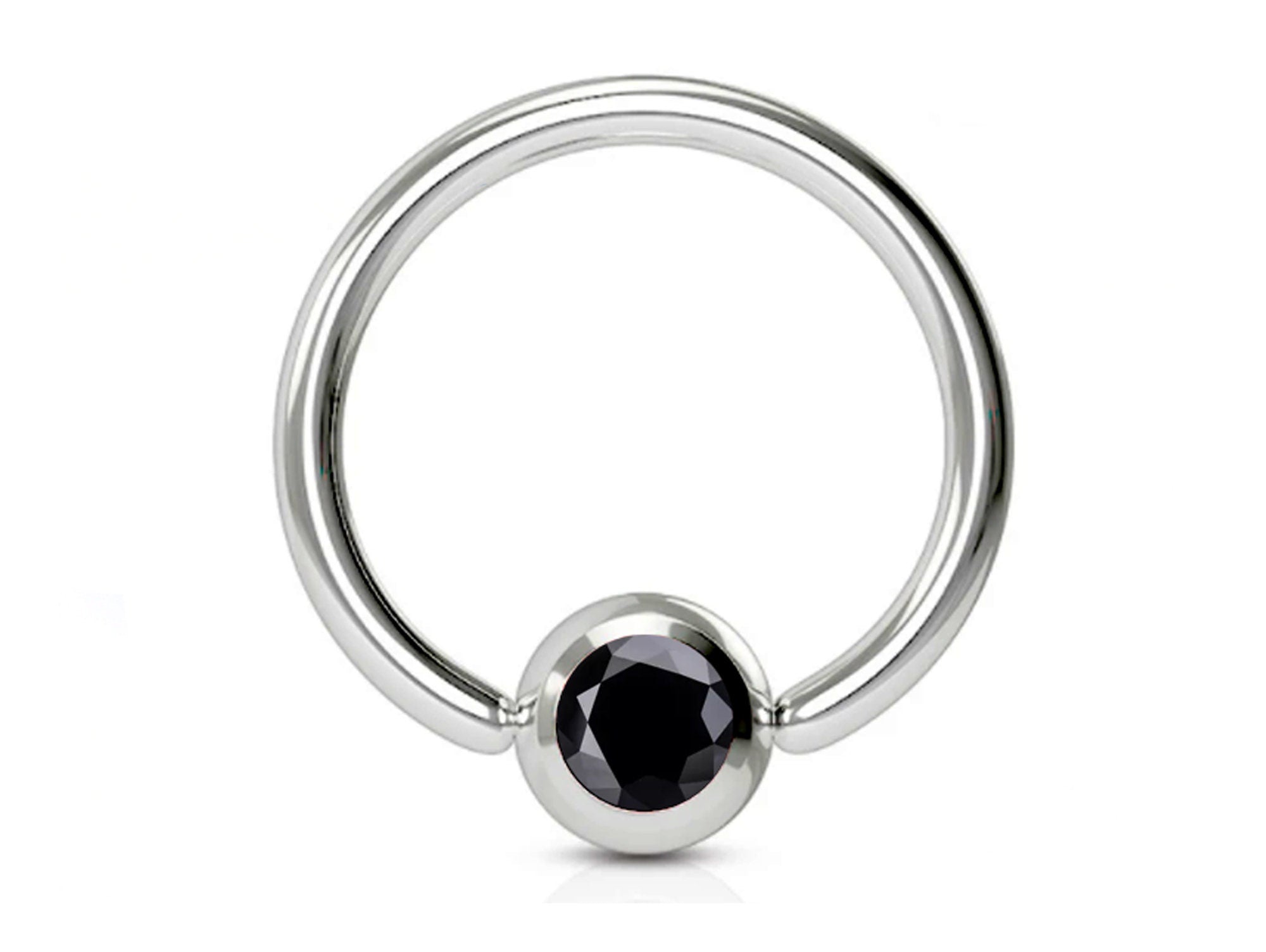 Titanium Captive Bead Hoop Nipple Piercing Jewelry with Gem Ball CZ Crystal - 18g 16g 14g Ball Hoop Nipple Ring, Nipple Shield