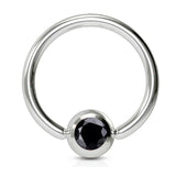 Titanium Captive Bead Hoop Nipple Piercing Jewelry with Gem Ball CZ Crystal - 18g 16g 14g Ball Hoop Nipple Ring, Nipple Shield