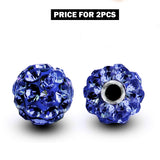 Piercing Ball Replacement Parts, Loose Ball - 2pcs Threaded Disco Ball with CZ Crystals Attachment for 18g 16g 14g Barbells Body Piercing