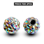 Piercing Ball Replacement Parts, Loose Ball - 2pcs Threaded Disco Ball with CZ Crystals Attachment for 18g 16g 14g Barbells Body Piercing