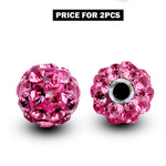 Piercing Ball Replacement Parts, Loose Ball - 2pcs Threaded Disco Ball with CZ Crystals Attachment for 18g 16g 14g Barbells Body Piercing