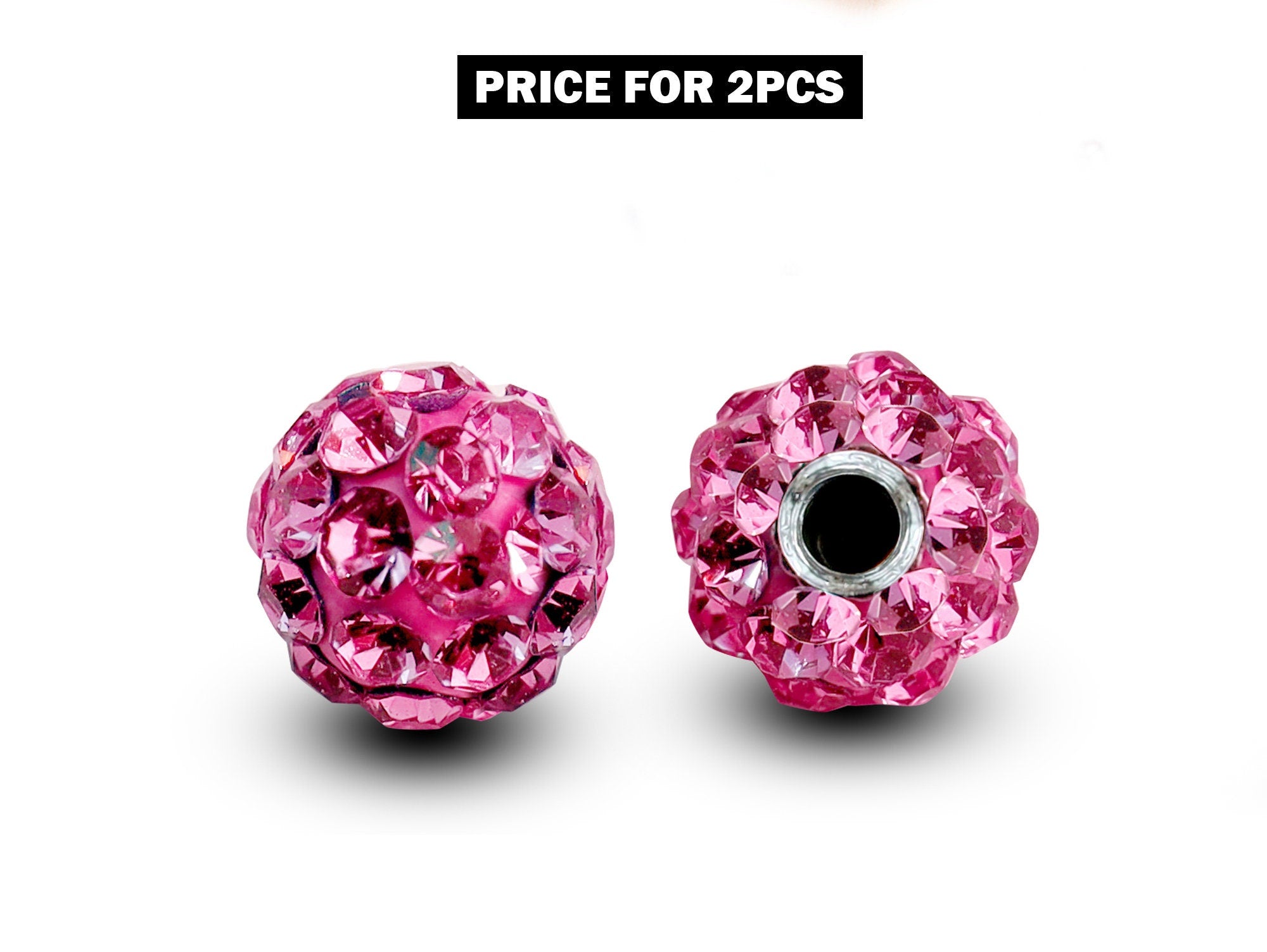 Piercing Ball Replacement Parts, Loose Ball - 2pcs Threaded Disco Ball with CZ Crystals Attachment for 18g 16g 14g Barbells Body Piercing