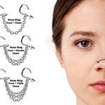 Titanium Nasallang Nostril Studs Nose Chain Piercing - 20g 18g 16g Spike/Ball/Cone Nose Stud Externally Threaded Nostril Jewelry