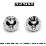 Piercing Ball Replacement Parts, Loose Ball - Titanium Threaded Multiple Stone Ball CZ Attachment for 18g 16g 14g Barbells Body Piercing