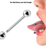 Tongue Straight Barbell Piercing Jewellery - 20g 18g 16g 14g Surgical Steel 316L - Body Piercing Also for Nipple, Helix, Nose Bridge