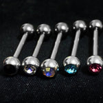 Titanium Upper Nose Bridge Piercing, Barbell Studs 18g, 16g, 14g Body Piercing Barbell with Double Gem CZ Crystals