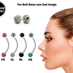 Titanium Rook Piercing Jewelry Earring with Disco Ball Crystal - 18g 16g 14g Curved Bar Body Piercing, Ear Piercing, Rook Earring