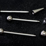 Ball/Cone/Spike Upper Ear Industrial Barbell Piercing Studs - Titanium Implant 16g 14g Barbell Earrings Straight Barbell Externally Threaded