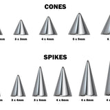 Cone / Spike Labret Stud Piercing Jewelry - 18g 16g 14g Titanium Lip Piercing Also for Tragus Helix Cartilage Madonna Medusa Side Labret