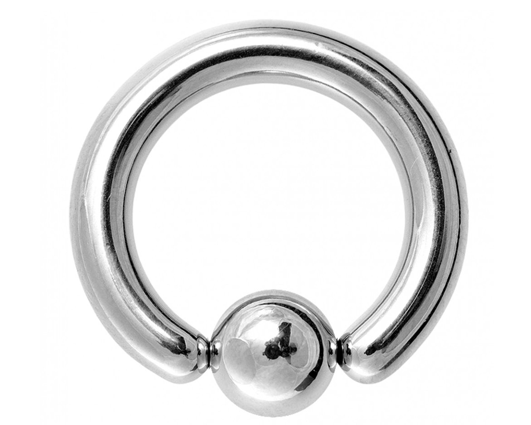 Ball Hoop Earring, CBR Closure Ball Ring with Spring Ball Ear Piercing - Titanium 12G-6G Medium - 8G to 00G Big Ear Gauge With Spring Ball