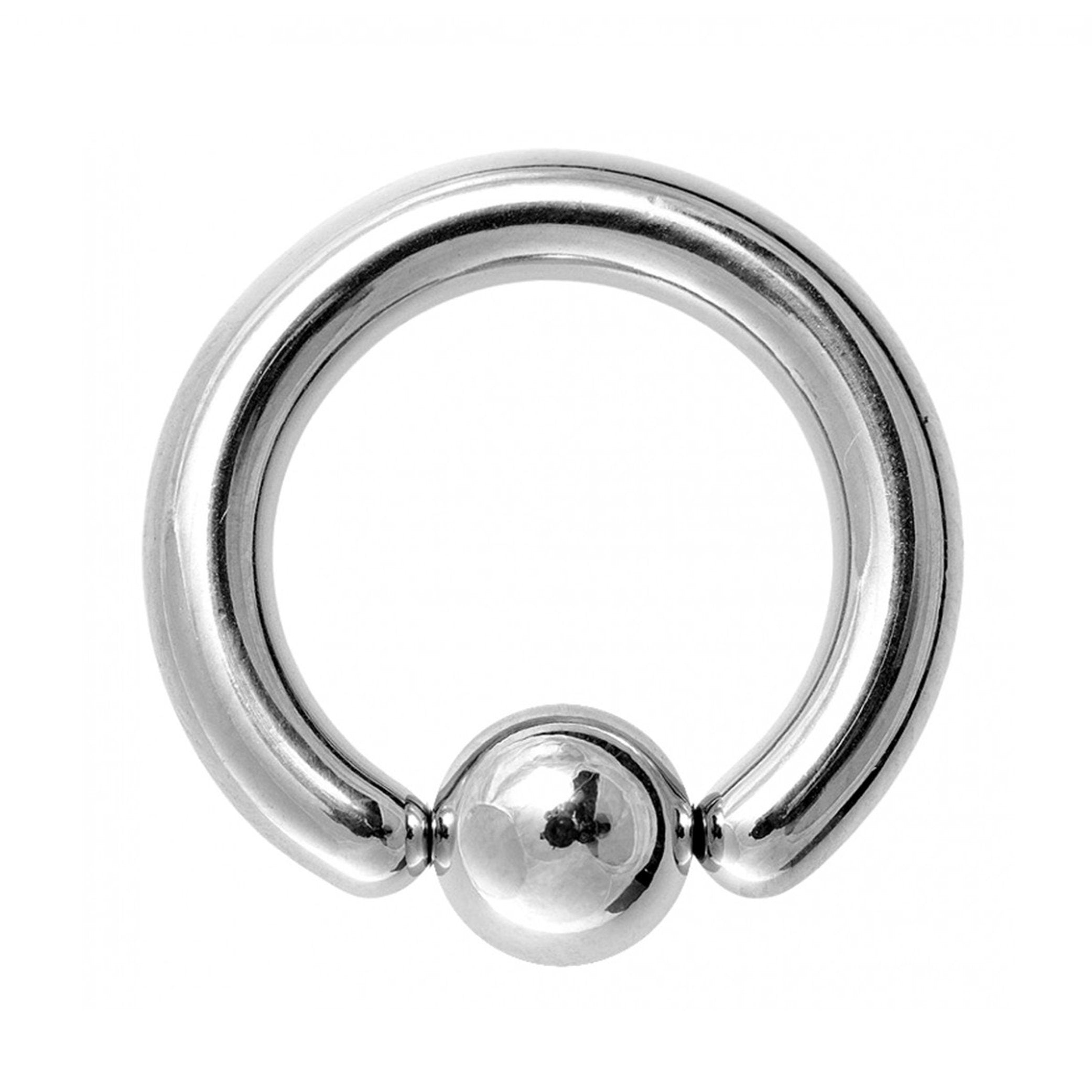 Ball Hoop Earring, CBR Closure Ball Ring with Spring Ball Ear Piercing - Titanium 12G-6G Medium - 8G to 00G Big Ear Gauge With Spring Ball