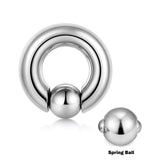 Captive Ball Ring Piercing 00g to 10g Big Gauge is with Spring Ball Septum Nose Piercing Jewelry Also Piercing for Genital