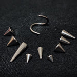 Cone / Spike Spiral Helix Piercing - 18g 16g 14g Titanium Twisted Barbell Ear Piercing, Cartilage Ring, Lip Ring, Belly Ring