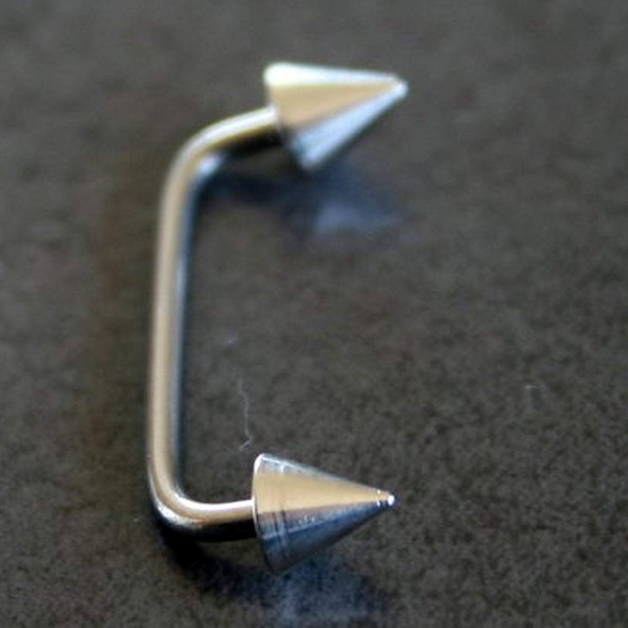 Cone / Spike Dermal Surface Piercing, Nape Piercing - Titanium 16g 14g Implant Grade 90 degree Staple Bar also for Third Eye Piercing