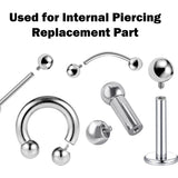 Internal Balls Piercing Parts - 2pcs Titanium Piercing Balls for Internal Piercing - 16G to 00G ball parts for Barbell, PA Ring, Labret