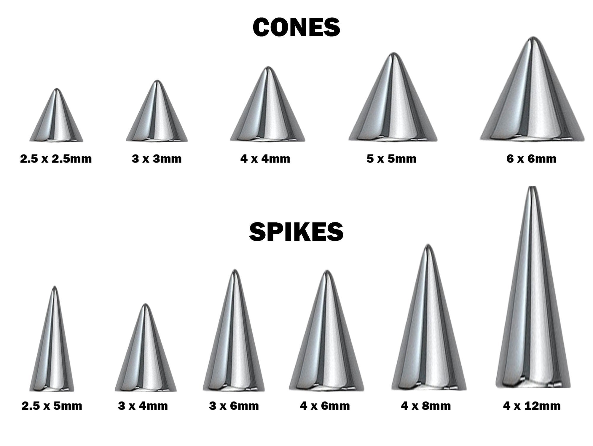 Cone / Spike Dermal Surface Piercing, Nape Piercing - Titanium 16g 14g Implant Grade 90 degree Staple Bar also for Third Eye Piercing