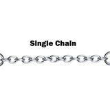 Bridge Chain Piercing Nose Jewelry with Gem Crystal, Titanium Barbell Studs 16g 14g Body Piercing Jewellery - Externally Threaded