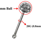Straight Nose Stud Piercing, Titanium 20g Nose Pin with Fixed Ball CZ Crystals - Body Piercing for Nostril Stud, Nose Piercing, Nose bone