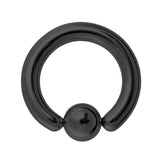 Black Captive Ball Ring Piercing 18g to 00g ,Big Gauge is with Spring Ball Septum Nose Piercing Jewelry Also Piercing for Genital