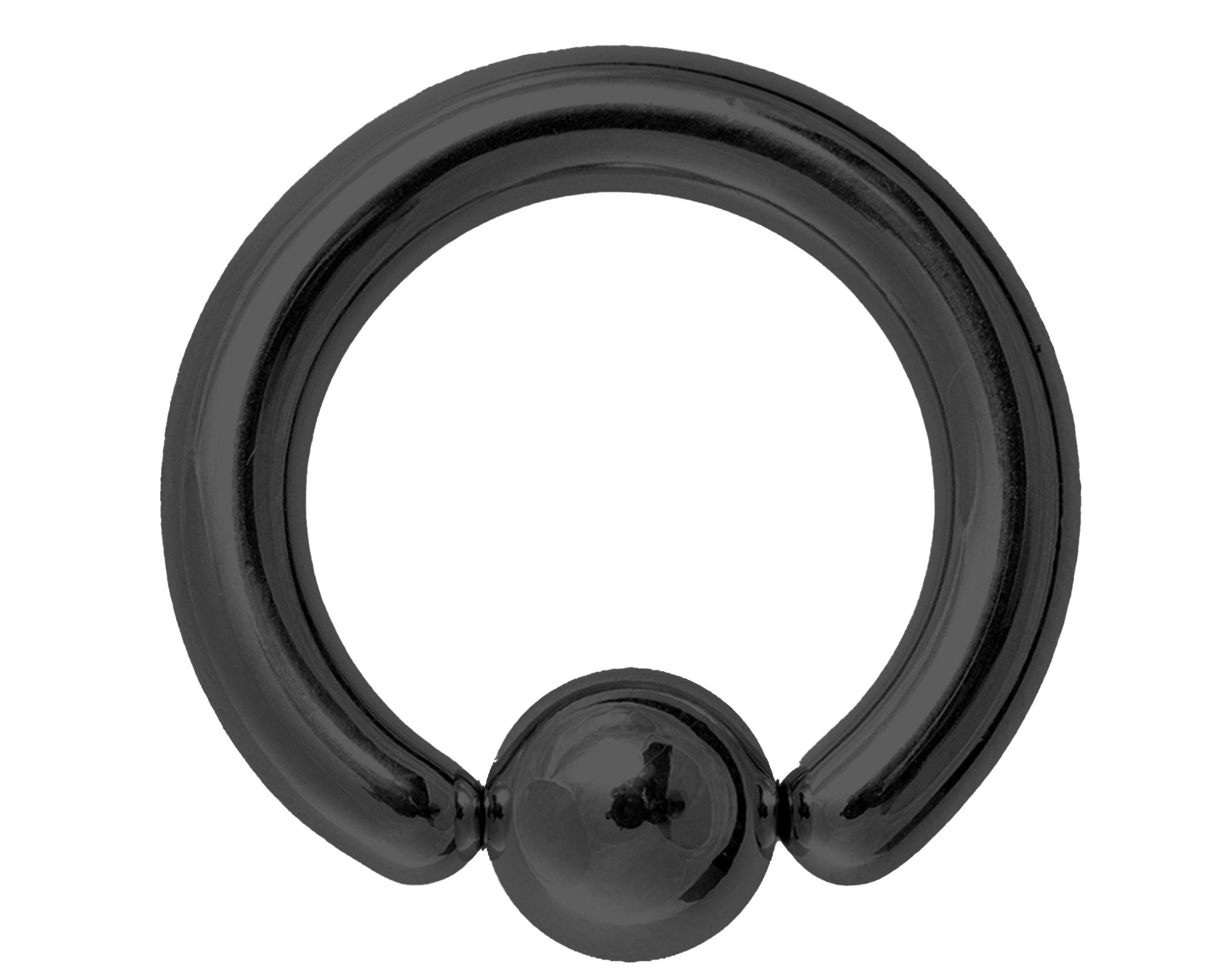 Black Captive Ball Ring Piercing 18g to 00g ,Big Gauge is with Spring Ball Septum Nose Piercing Jewelry Also Piercing for Genital