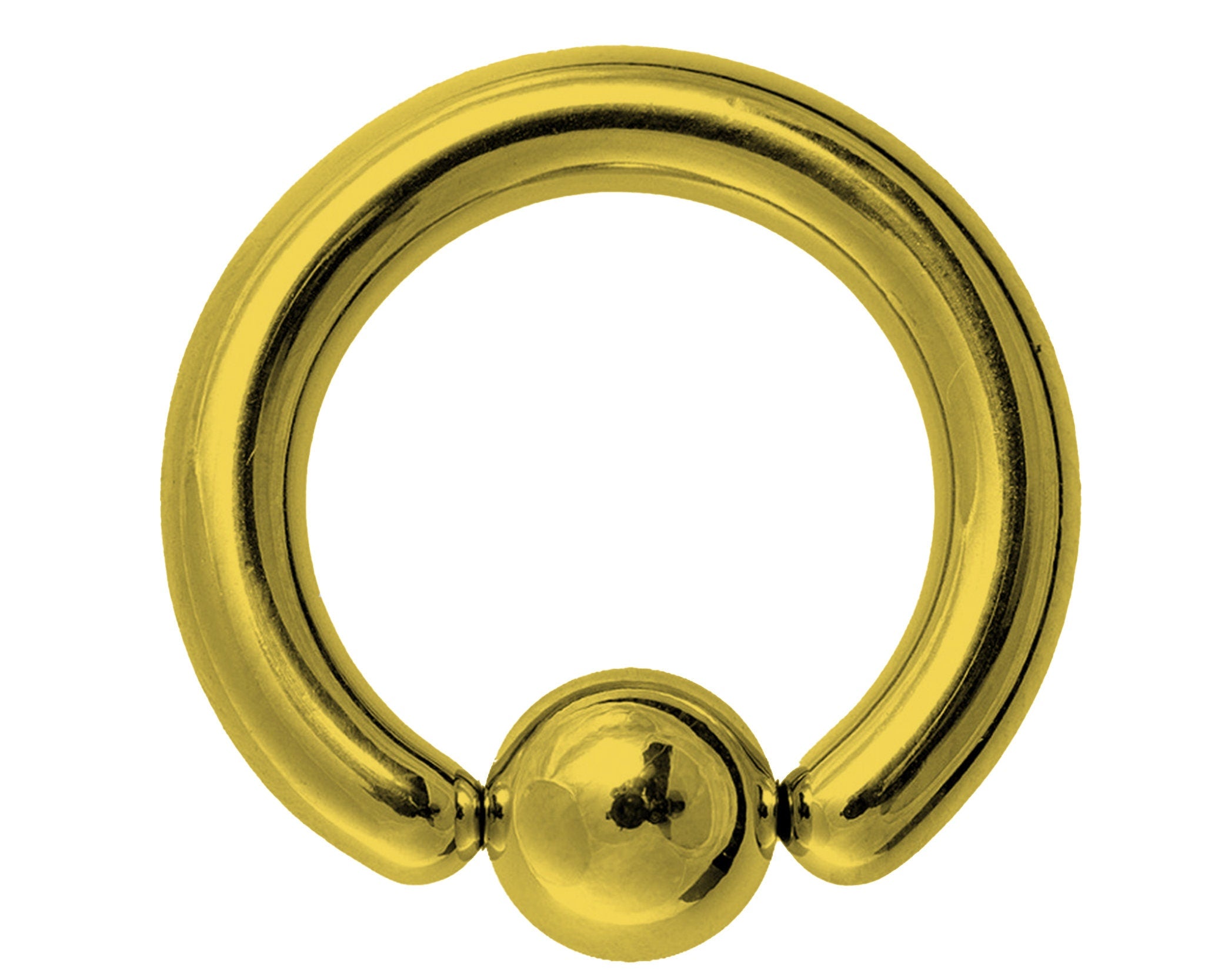 Gold Captive Ball Ring Piercing 18g to 00g ,Big Gauge is with Spring Ball Septum Nose Piercing Jewelry Also Piercing for Genital