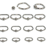 Titanium Nipple Ring Jewelry, Nipple D-Ring Ball Hoops, Captive Ring - 2pcs - Body Piercing Also for Daith, Septum, Eyebrow