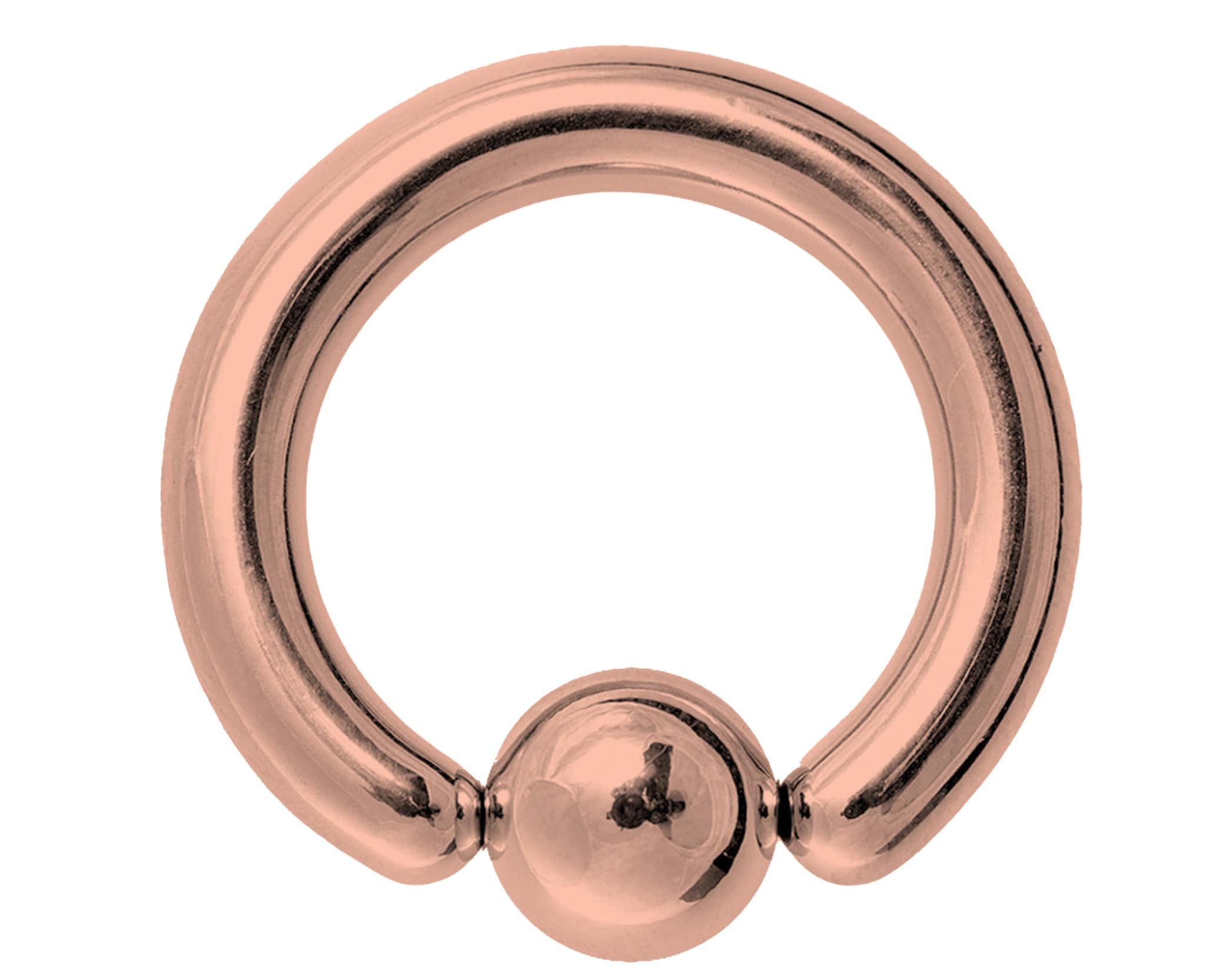 Rose Gold Captive Ball Ring Piercing 18g to 00g ,Big Gauge is with Spring Ball Septum Nose Piercing Jewelry Also Piercing for Genital