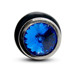 Ear Stone Plugs Earring with Crystal and Rubber O-ring - No Flare Size 12mm (1/2") - Ear Tunnel, Stretching Gauges, Expander, Big Gauges