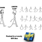 Silver Plain Initial Alphabet Charms Letter A-Z - Charm for European Bracelet - Available in Charm type and Lobster Clasp