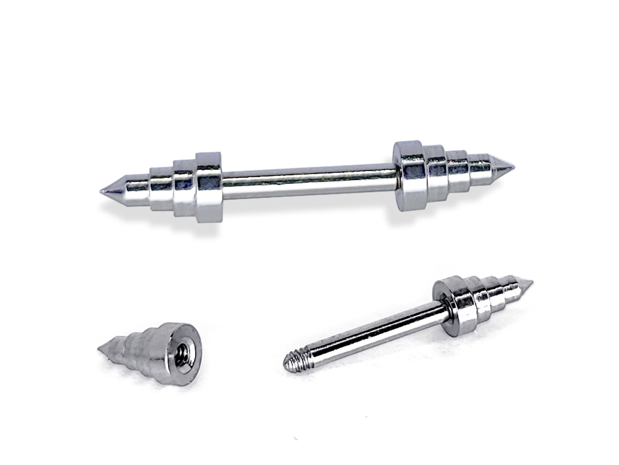 Titanium Spike Nipple Barbell, Nipple Jewelry Studs 14g Nipple Piercing with Unique Style - Straight Barbell Externally Threaded