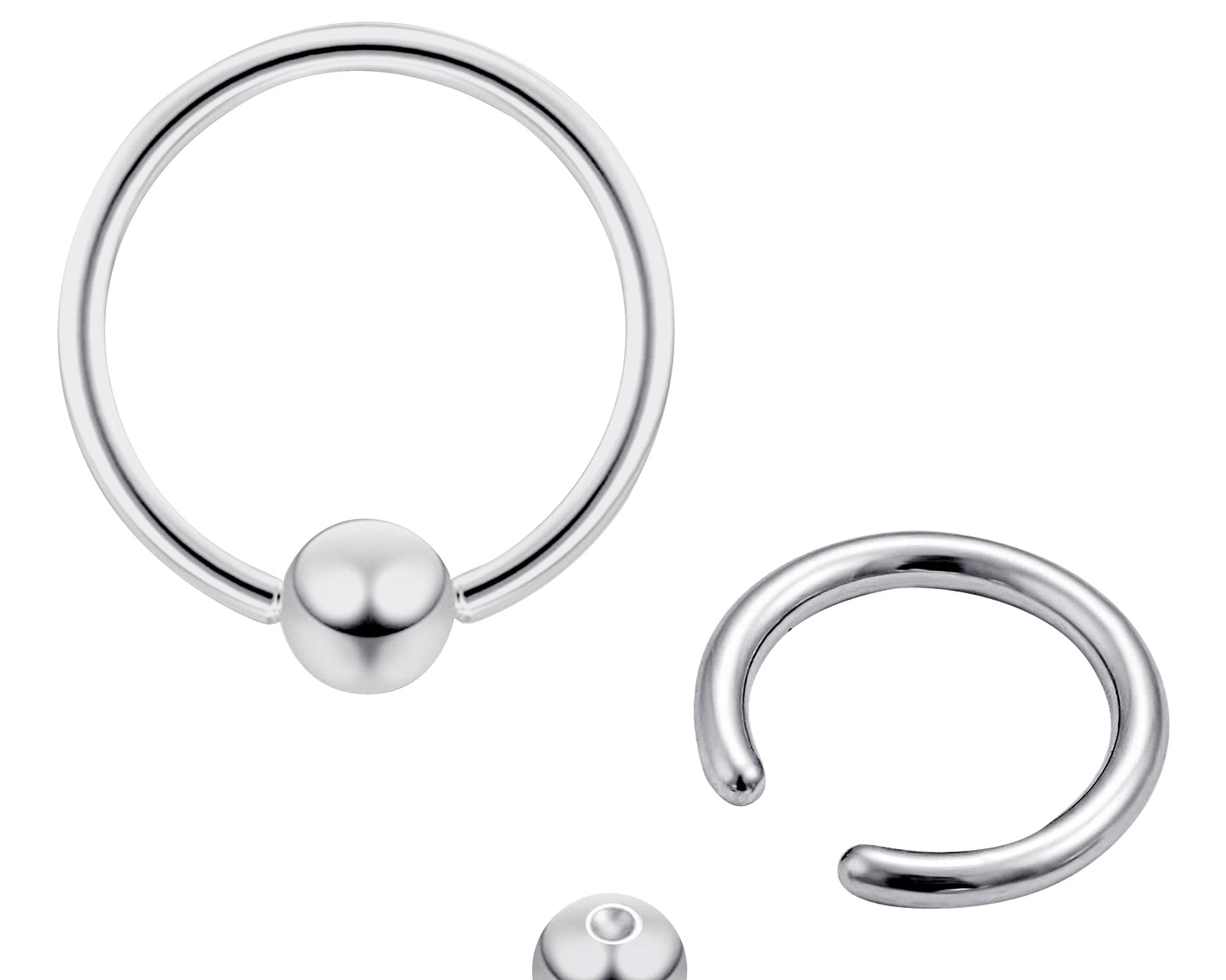 Horizontal Clitoral Hood Piercing, Genital Piercing Captive Ring Titanium Ball Ring 18G 16G 14G Body Piercing British Standard