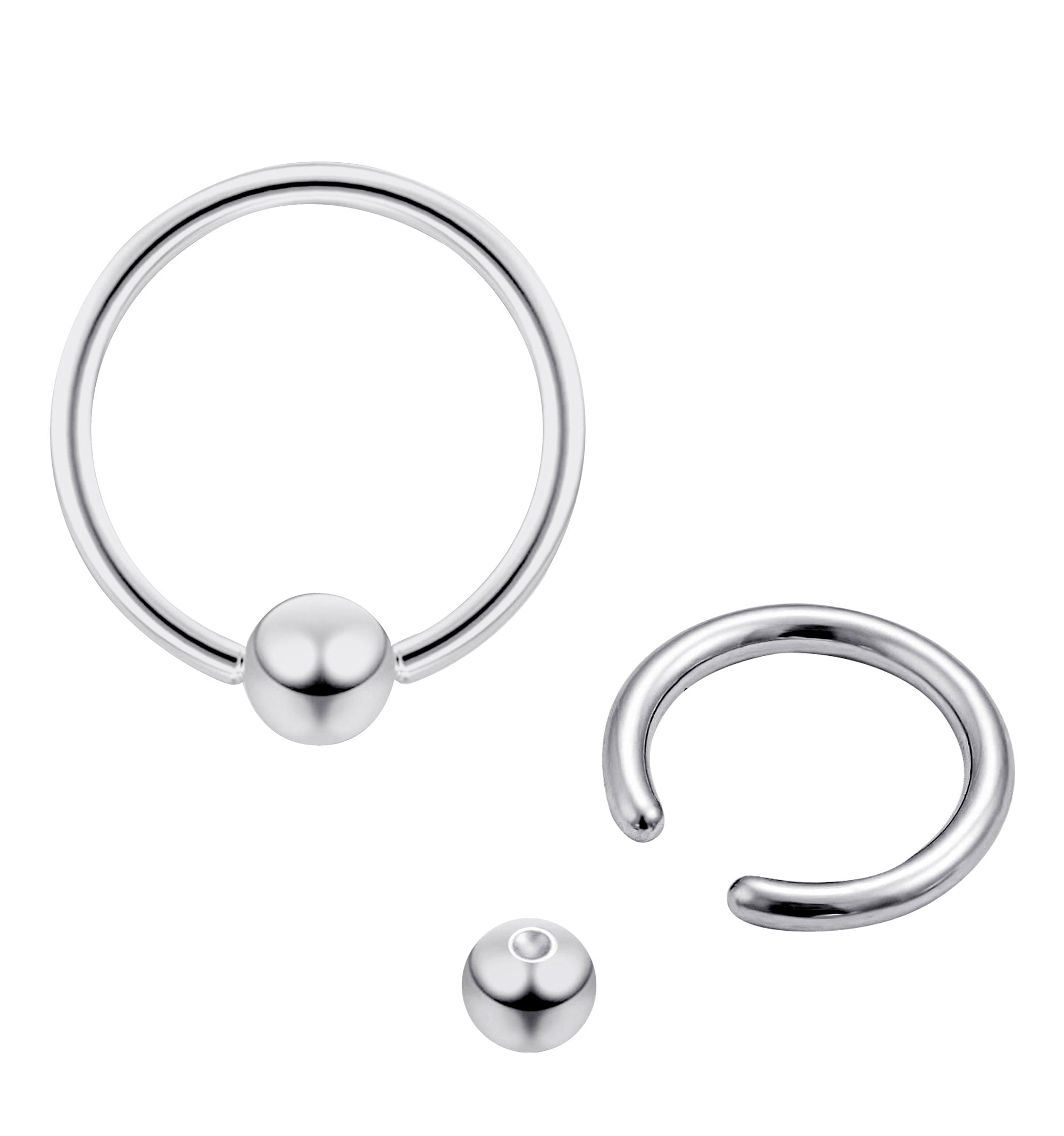 Horizontal Clitoral Hood Piercing, Genital Piercing Captive Ring Titanium Ball Ring 18G 16G 14G Body Piercing British Standard