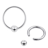 Prince Albert Piercing, Prince Albert Jewelry, PA Ring - Genital Piercing Ball Closure Ring BCR/CBR 12G to 00G with Clip Ball