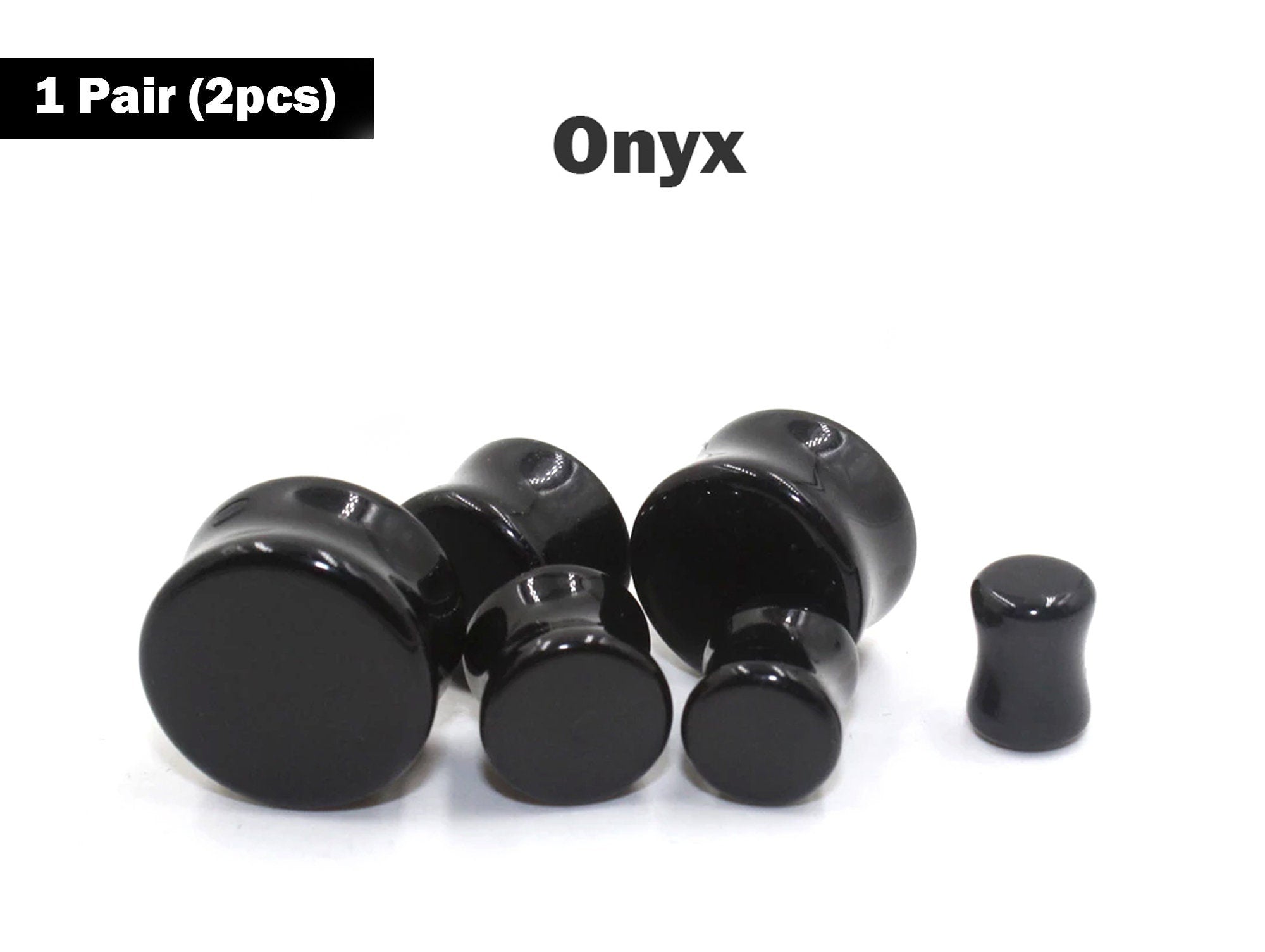 Double Flare Stone Ear Plugs Stretching Gauges, Expander, Big Gauges - 1 Pair (2pcs) - Size 8G 6G 4G 2G 1G 0G 00G