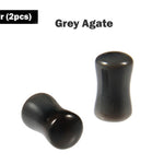 Double Flare Ear Plugs Tunnel - Natural Stone Stretching Gauges, Expander, Big Gauges - 1 Pair (2pcs) - Size 8G 6G 4G 2G 1G 0G 00G
