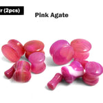 Double Flare Ear Plugs Tunnel - Natural Stone Stretching Gauges, Expander, Big Gauges - 1 Pair (2pcs) - Size 8G 6G 4G 2G 1G 0G 00G