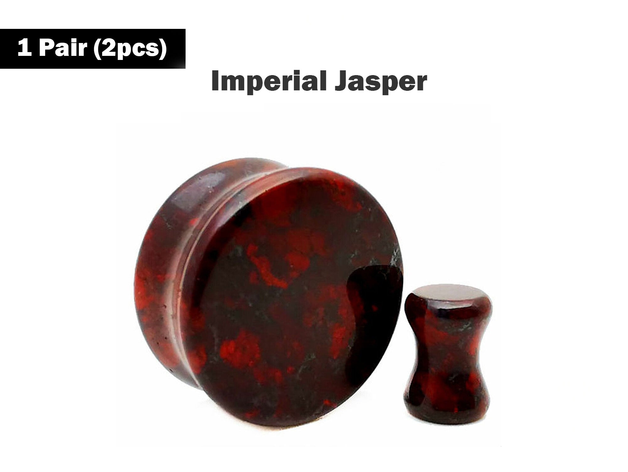 Natural Stone Plugs Earring - Stretching Gauges, Expander, Big Gauges - 1 Pair (2pcs) - Size 8G 6G 4G 2G 1G 0G 00G