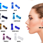 Double Flared Color Stone Plugs Earring Size 6 gauge (4mm) - Ear Tunnel, Stretching Gauges, Expander, Big Gauges - 1 Pair (2pcs)