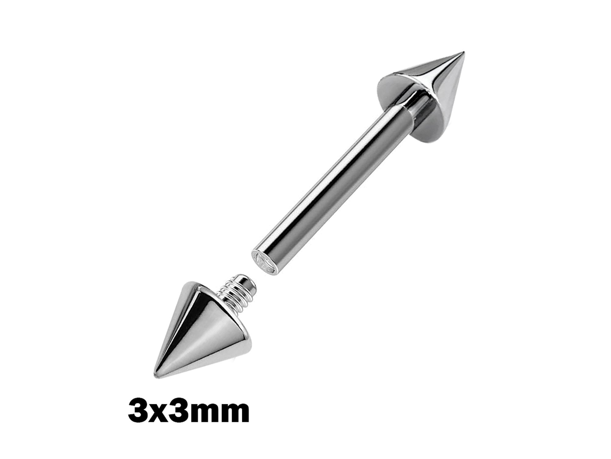 Titanium Cone / Spike Nipple Barbell, Nipple Jewelry Studs 16g 14g Nipple Piercing - Straight Barbell Internally Threaded