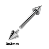 Titanium Cone / Spike Nipple Barbell, Nipple Jewelry Studs 16g 14g Nipple Piercing - Straight Barbell Internally Threaded