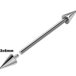 Titanium Spike Industrial Piercing, Industrial Jewelry Studs 16g 14g Ear Piercing - Straight Barbell Internally Threaded