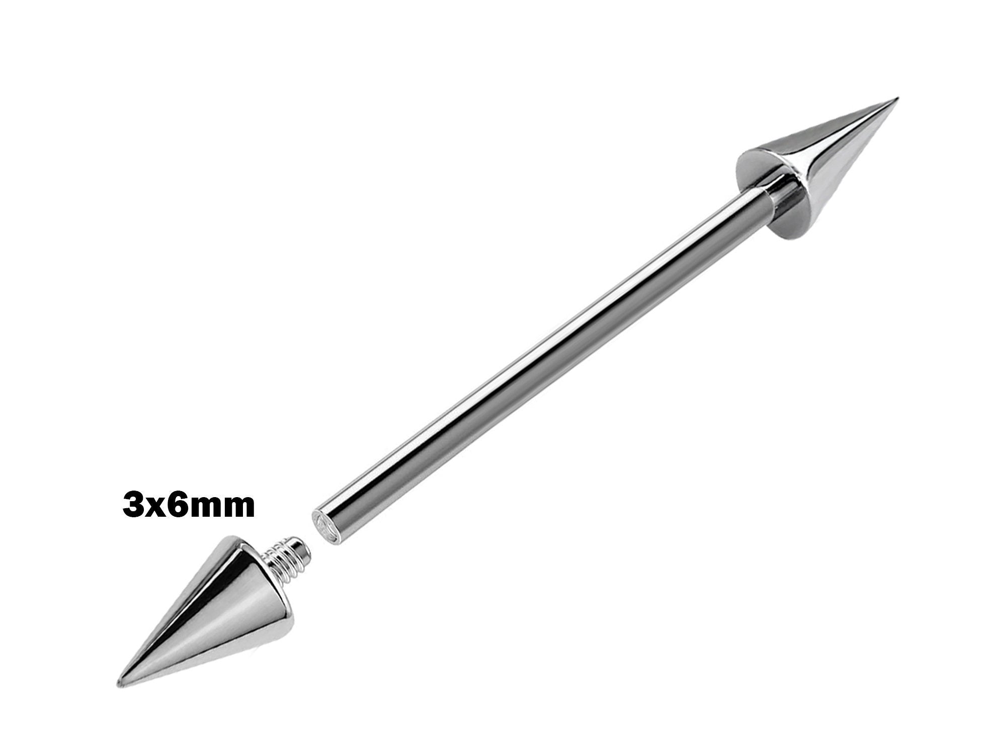 Titanium Spike Industrial Piercing, Industrial Jewelry Studs 16g 14g Ear Piercing - Straight Barbell Internally Threaded