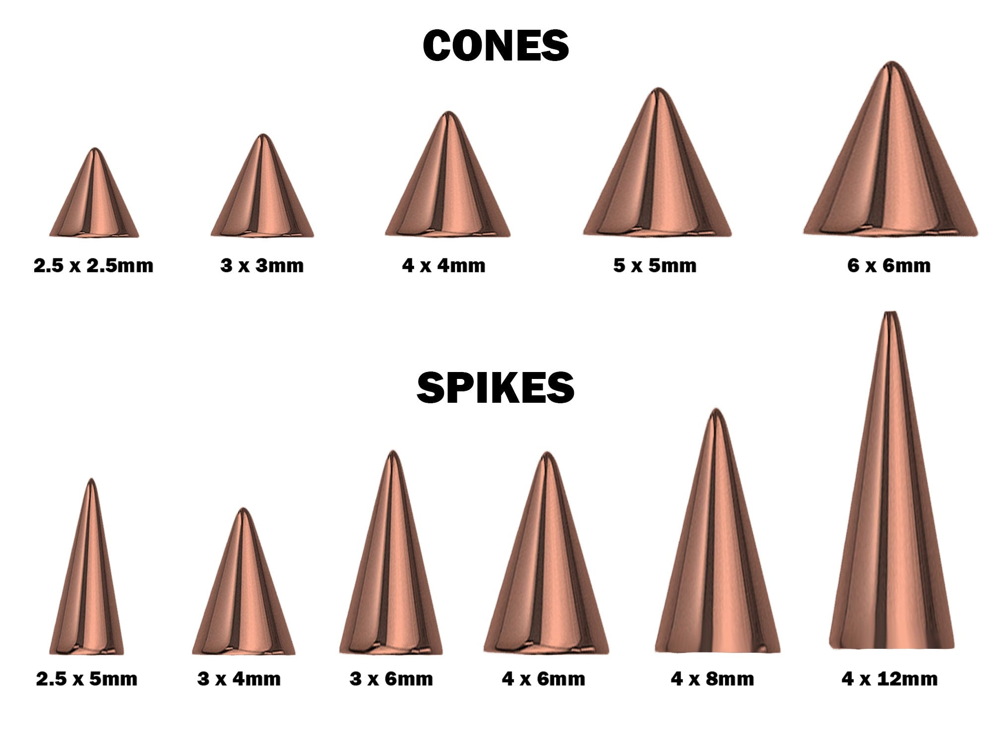 Rose Gold Spike Labret Stud Piercing Jewelry - 18g 16g 14g Titanium Lip Piercing Also for Tragus Helix Cartilage Madonna Medusa Side Labret